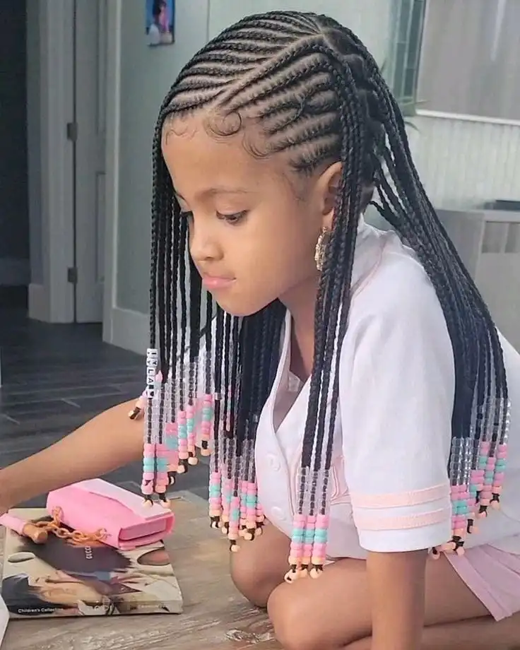 Child / Kid Braid installation in Rivonia Hair Salon & Nail Care