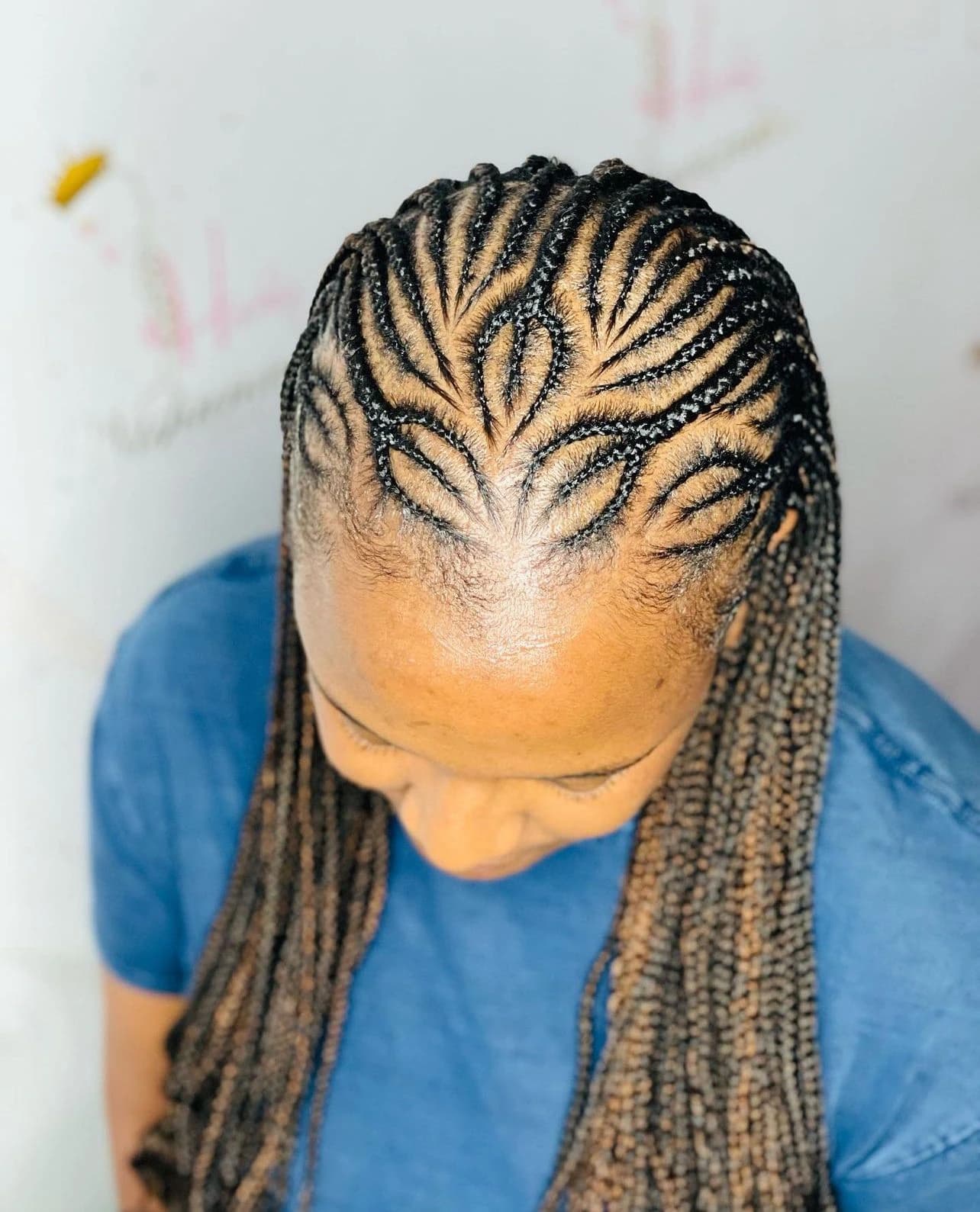Complex patterns for braids installation at Rivonia Hair Salon & Nail Care